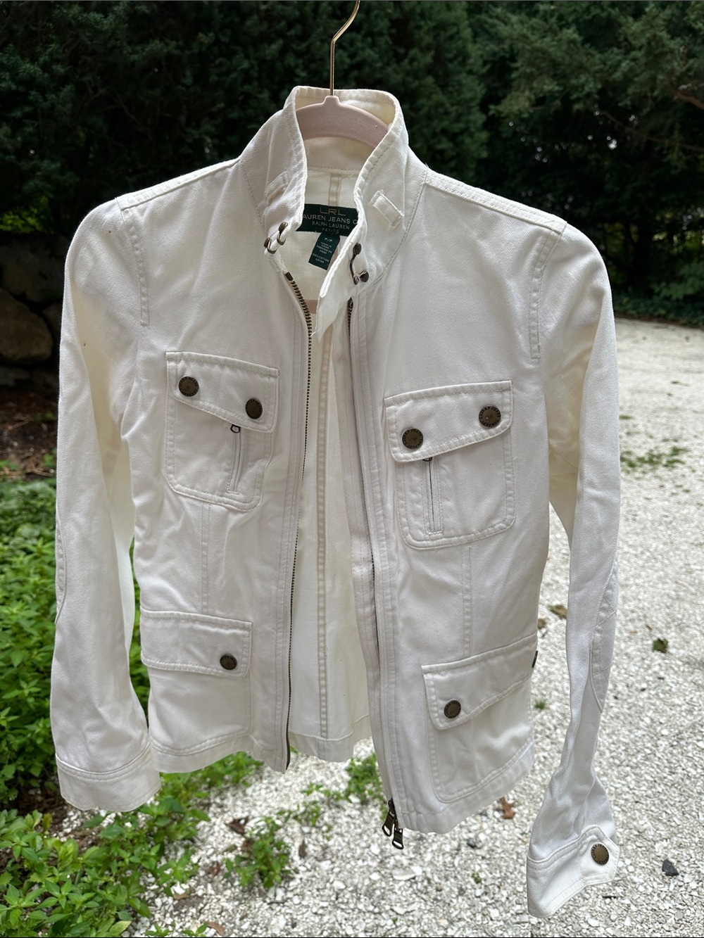 Ralph Lauren Off-White Utility Jacket with Snap Pockets